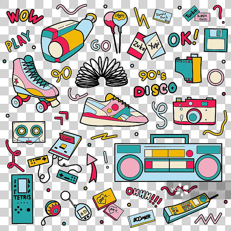 90年代复古物件合集图片素材