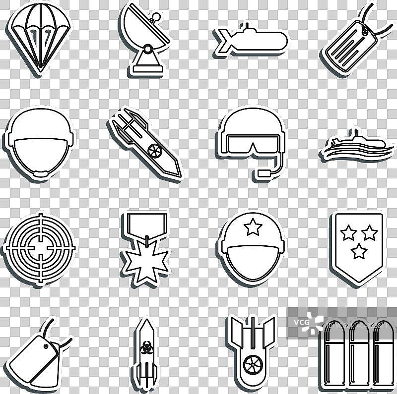 子弹、V形臂章和核潜艇图片素材