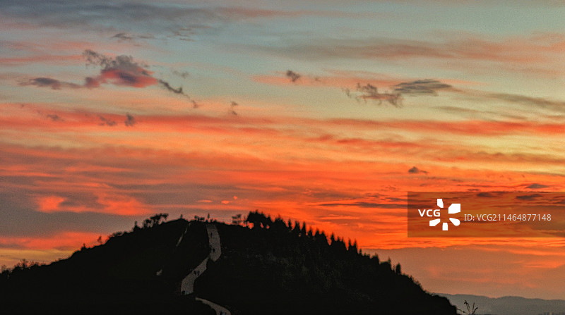 昆明长虫山晚霞图片素材