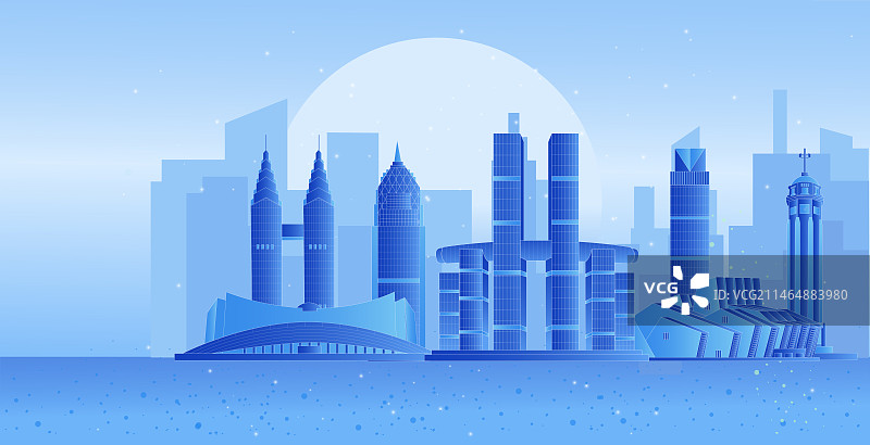 重庆发光渐变科技炫酷商务地标旅游矢量城市图片素材