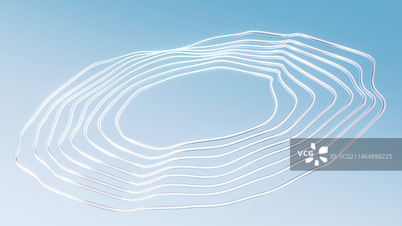 玻璃透明线圈波动线条抽象唯美三维3D图片素材