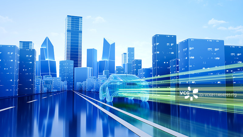 智慧城市新能源电动汽车图片素材