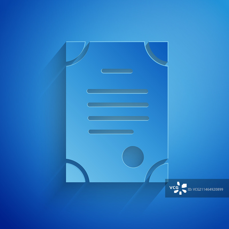 蓝色背景上的剪纸死亡证明图标图片素材