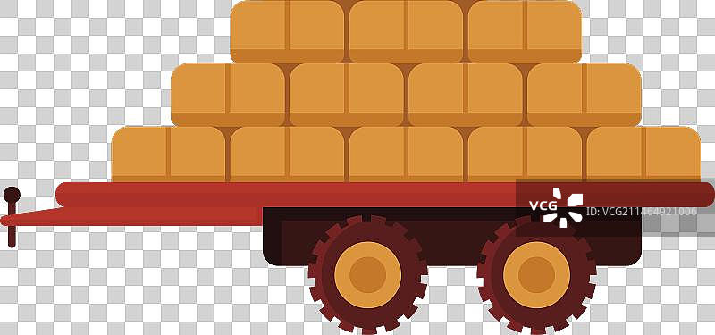 农场马车草堆图标图片素材