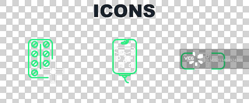 绷带膏药泡罩包装药丸线条组合图片素材