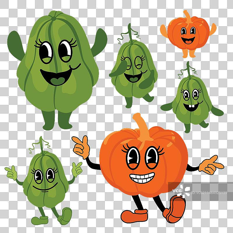 有趣的南瓜和佛手瓜图片素材