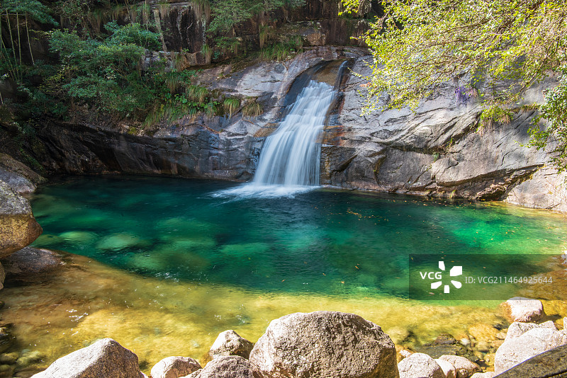 黄山翡翠谷瀑布图片素材