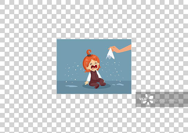 父母递给哭泣的孩子一块手帕图片素材