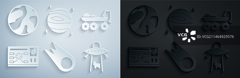 彗星坠落火星探测器未来套装图片素材