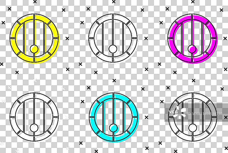 彩色背景上的木制桶图标素材图片素材