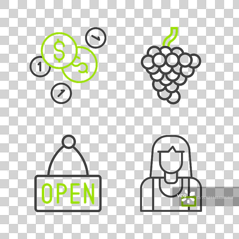 线稿卖家挂牌营业中葡萄图片素材