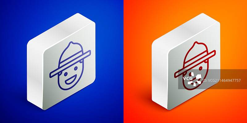 2.5D加拿大护林员帽子线条图标图片素材