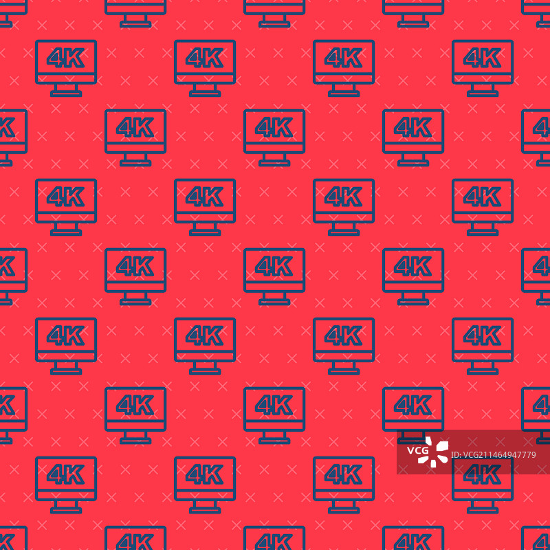 带有4K超高清视频的蓝色电视屏幕图片素材