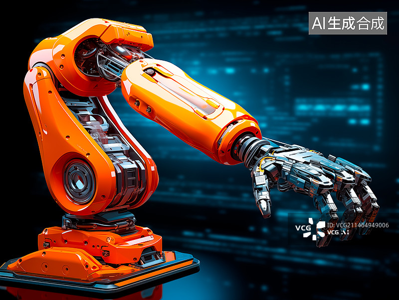 【AI数字艺术】黑色背景下的机械特写镜头图片素材