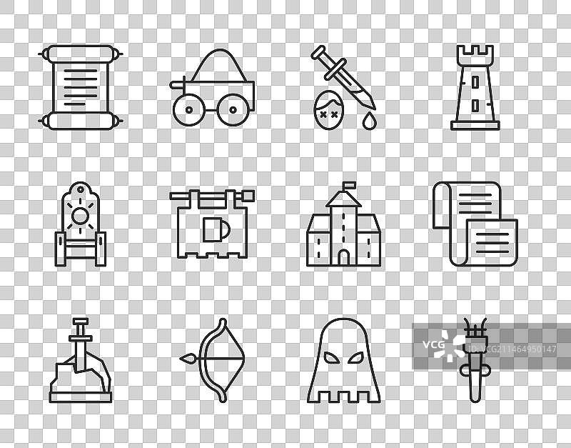 石中剑火炬火焰线条图片素材