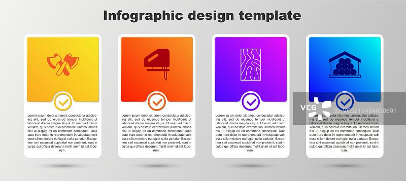 木制斧头、电锯、横梁和原木素材图片素材