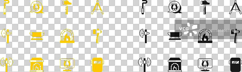 鼓风机风箱铁匠烤箱马蹄铁套装图片素材