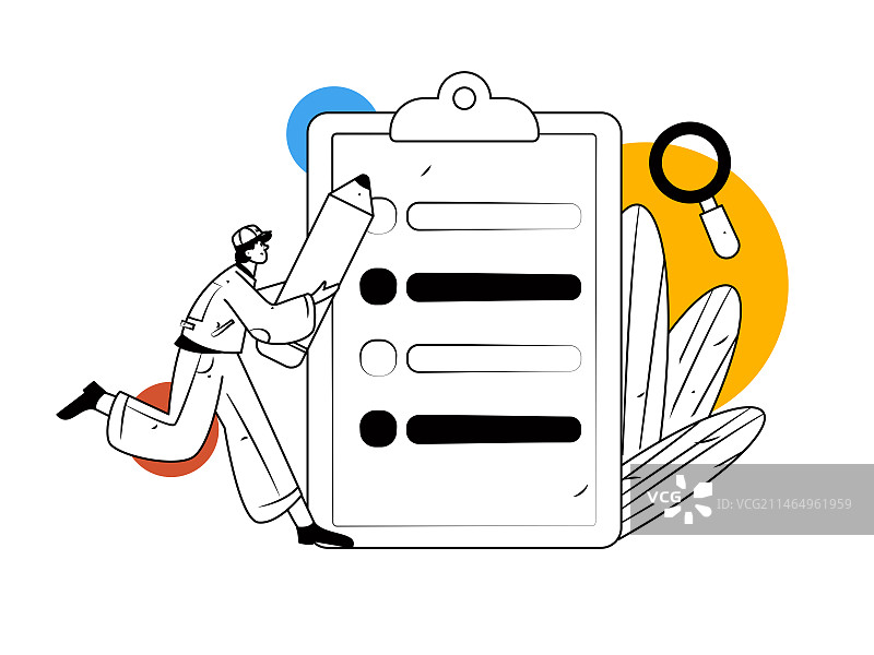 邀请好友进行问卷调查扁平矢量概念运营手绘插画图片素材