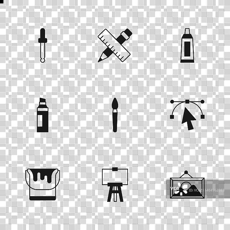 木制画架与贝塞尔曲线风景图片素材图片素材
