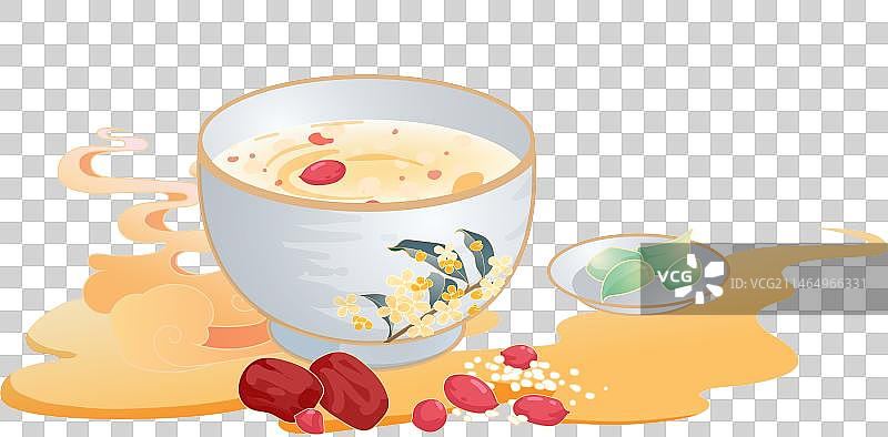 腊八粥传统节日国风插画元素图片素材