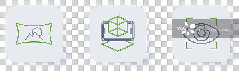 老大哥电子眼3D建模线条图标合集图片素材