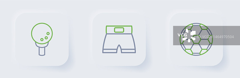 足球、拳击短裤等运动装备线条图片素材