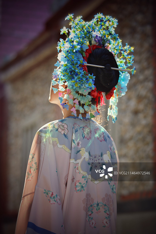 浔浦村簪花图片素材