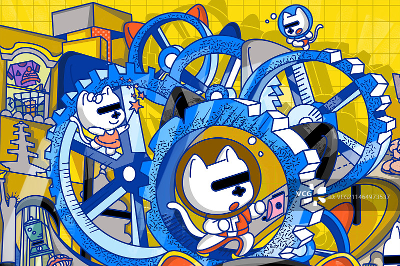 喵星系独步遨游图片素材