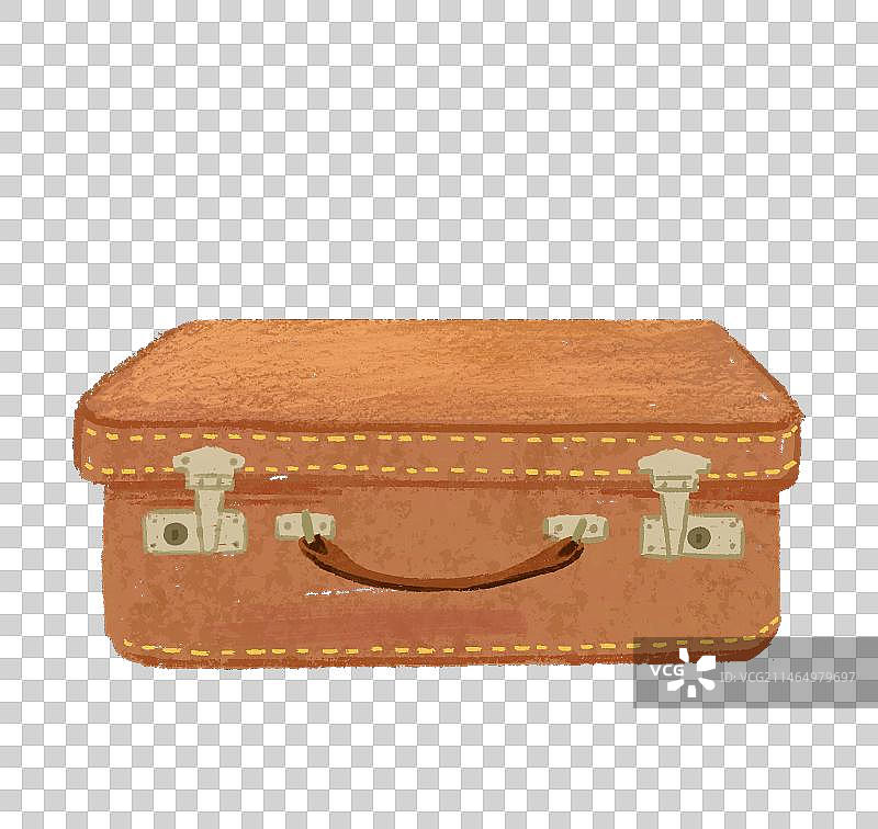 复古黄色老式皮箱图片素材