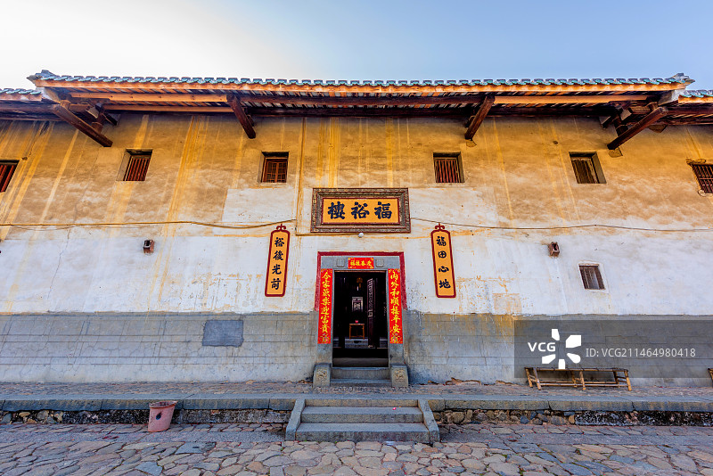 中国福建龙岩永定洪坑土楼群福裕楼图片素材