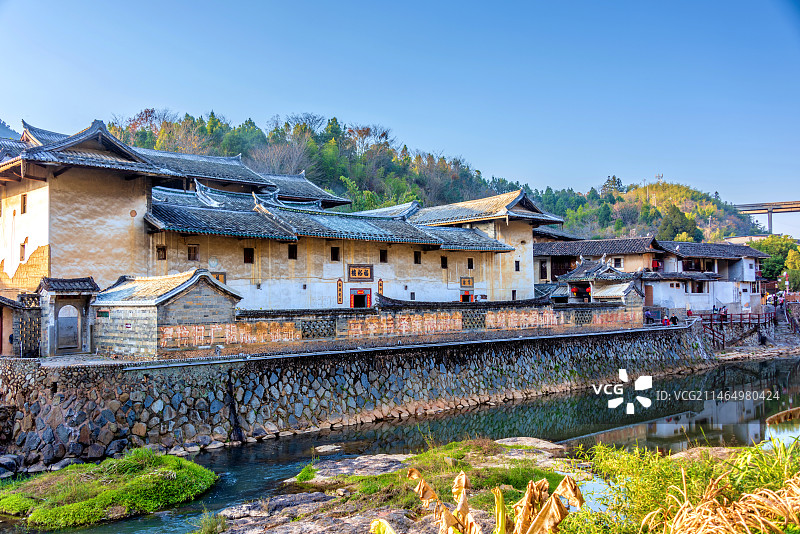 中国福建龙岩永定洪坑土楼群福裕楼图片素材