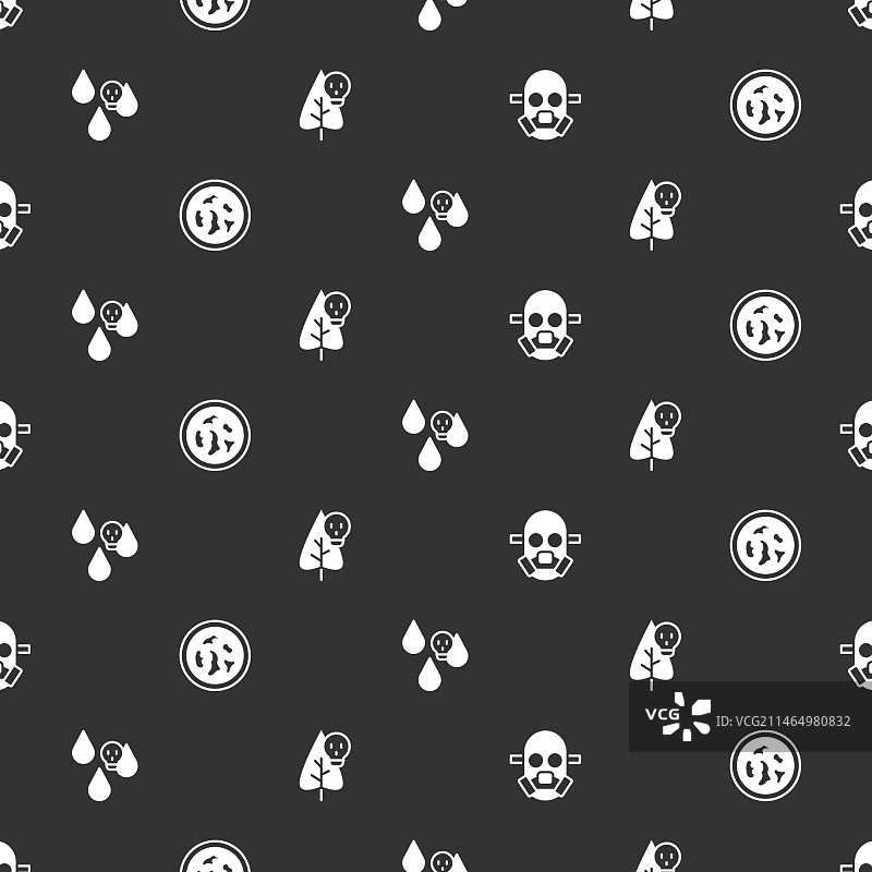 带细菌培养皿的防毒面具和酸雨套装图片素材