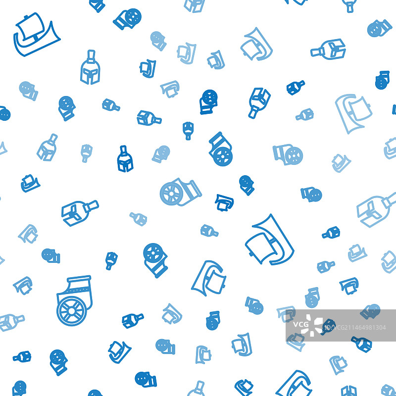 古代战车希腊三列桨战船与头盔线条设计图片素材