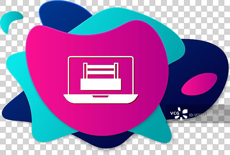 笔记本电脑图标上的彩色拳击台图片素材