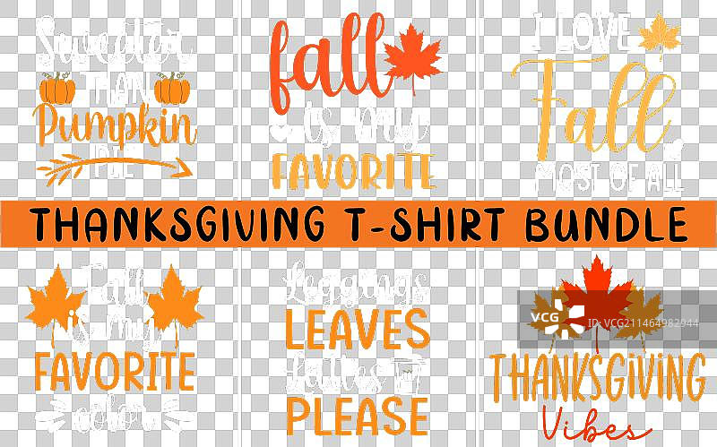 感恩节SVG T恤合集图片素材