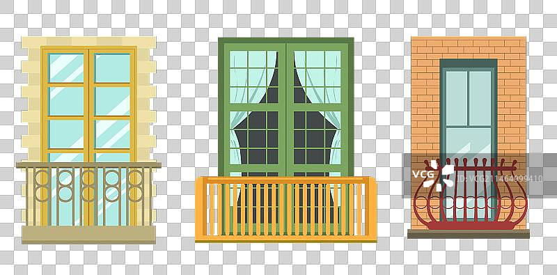 房屋外立面的阳台元素图片素材