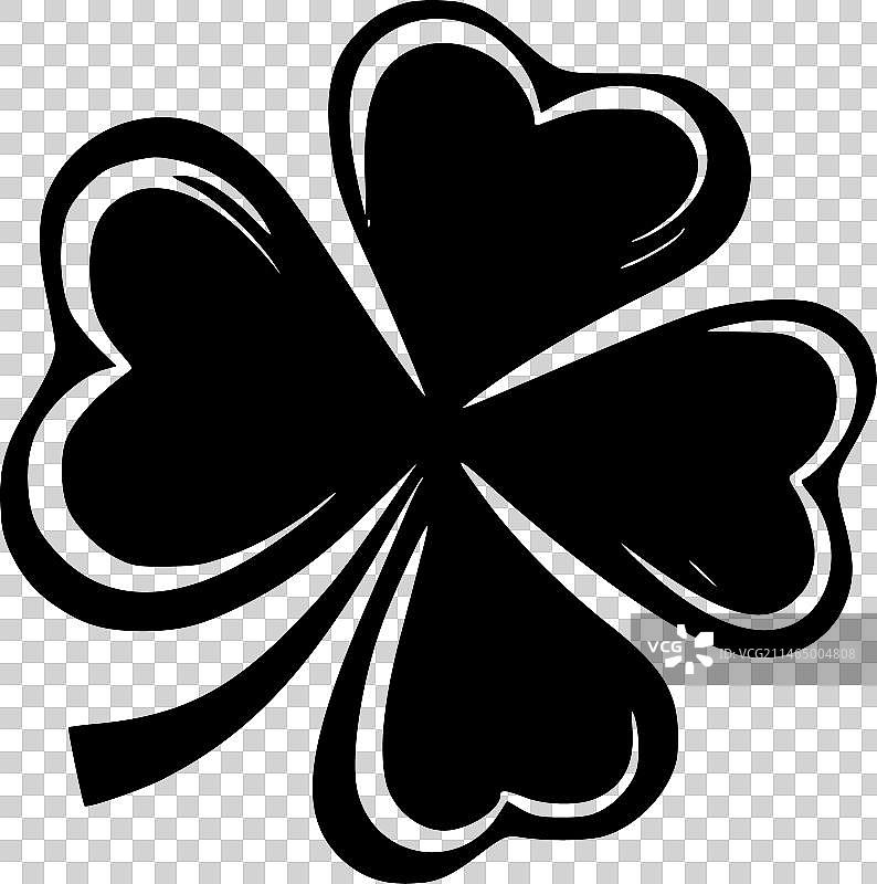 黑白三叶草图片素材