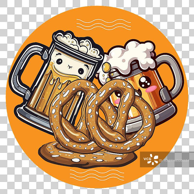 啤酒节背景（含椒盐卷饼）图片素材