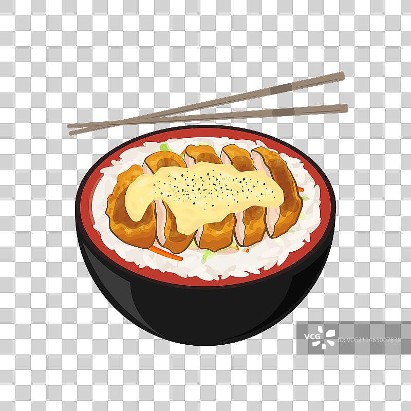 碗装日式炸鸡块图片素材