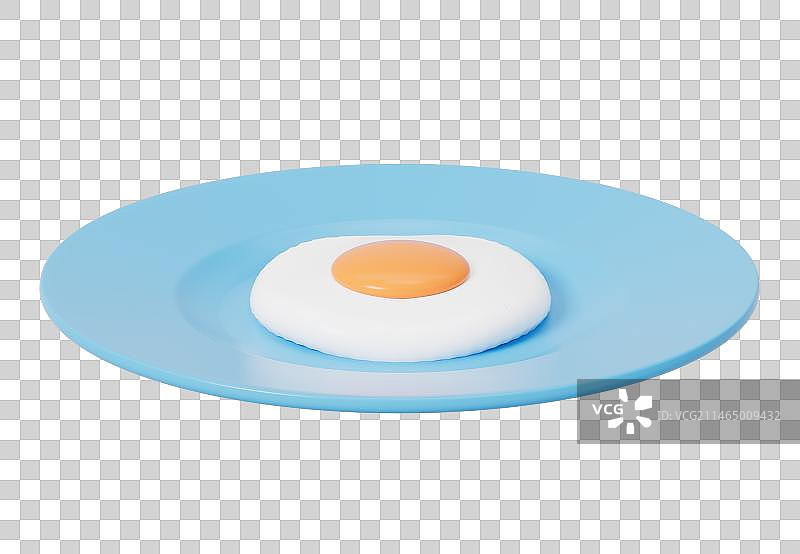 元素一盘煎鸡蛋3D渲染图片素材