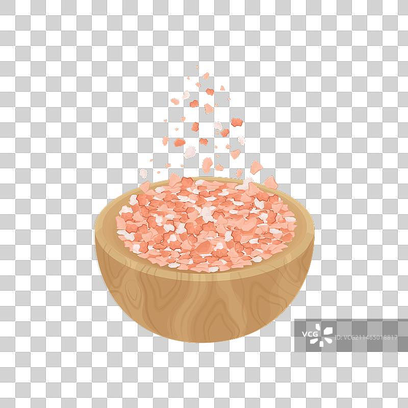 木碗里的喜马拉雅盐图片素材