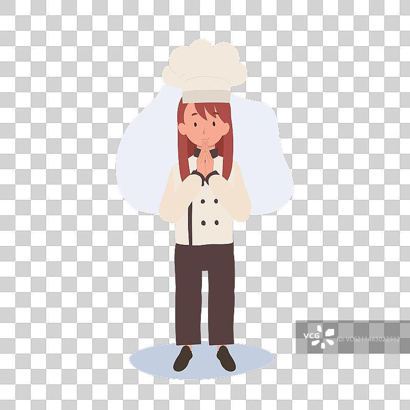 年轻儿童厨师介绍自己图片素材