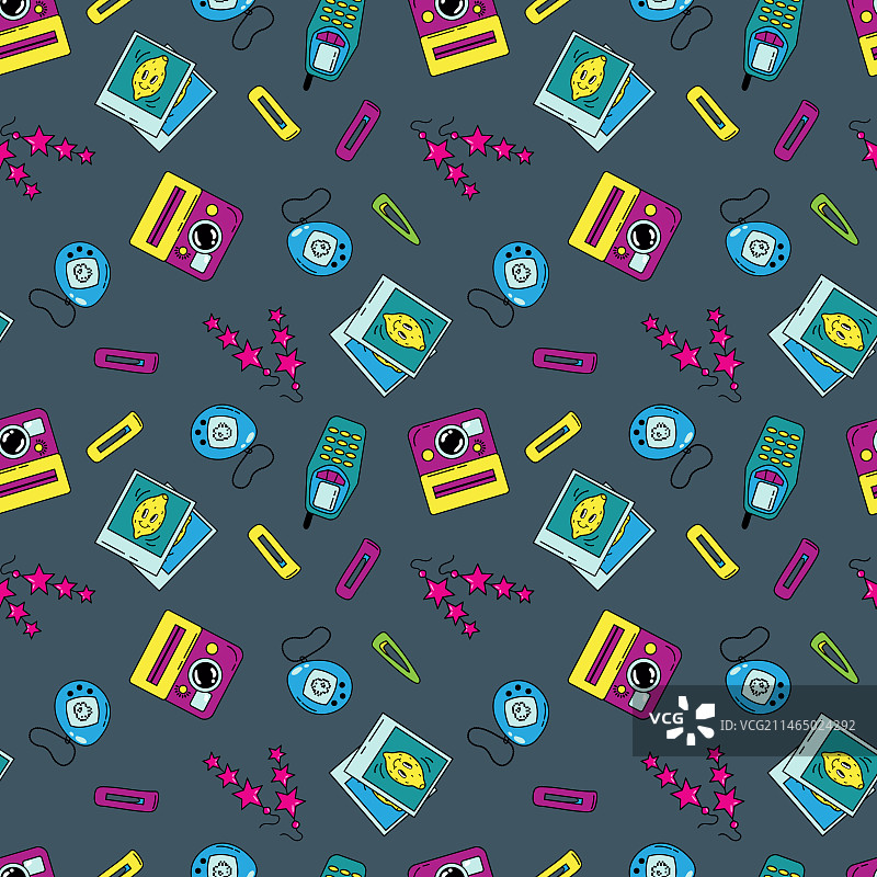 90年代怀旧风无缝图案图片素材