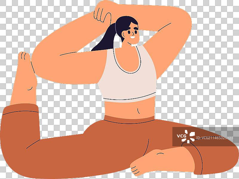 做美人鸽式瑜伽的女孩图片素材