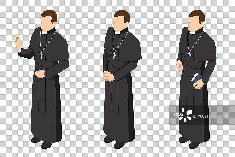 2.5D穿着法衣的天主教神父图片素材