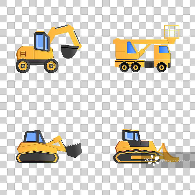 工程机械图标卡通合集图片素材
