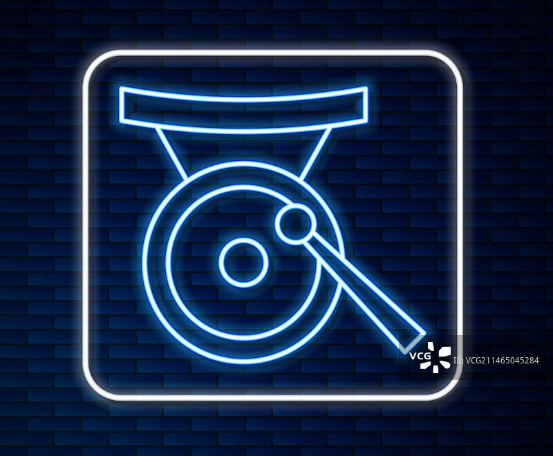 发光霓虹灯锣乐器打击乐图片素材