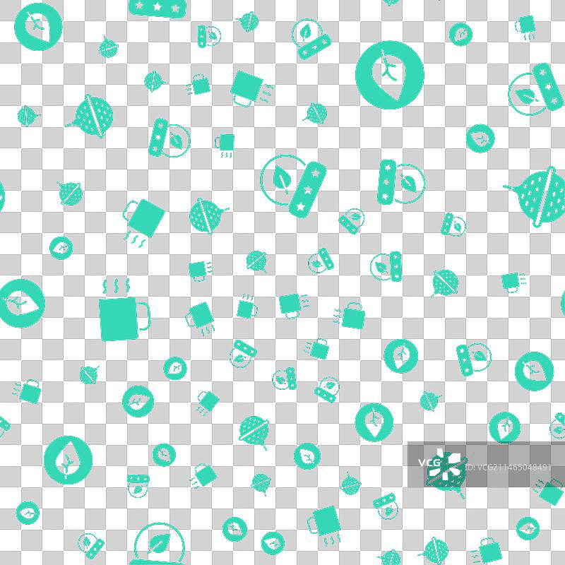 茶叶茶杯和球形滤茶器图标图片素材