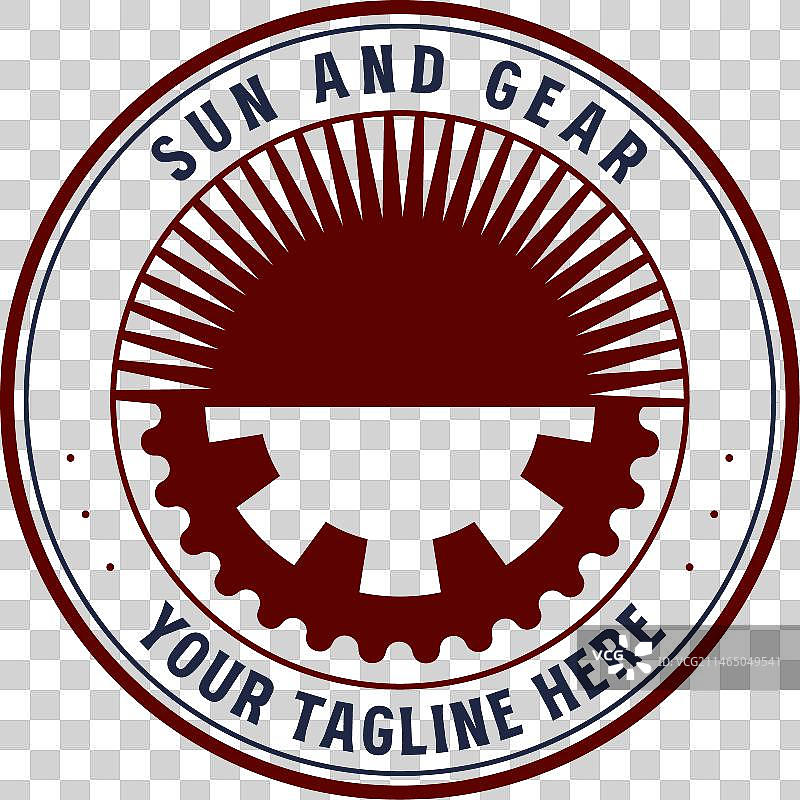 复古太阳日出与机械引擎图片素材