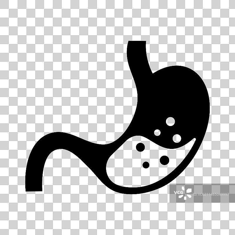 扁平风格的胃酸图标设计图片素材